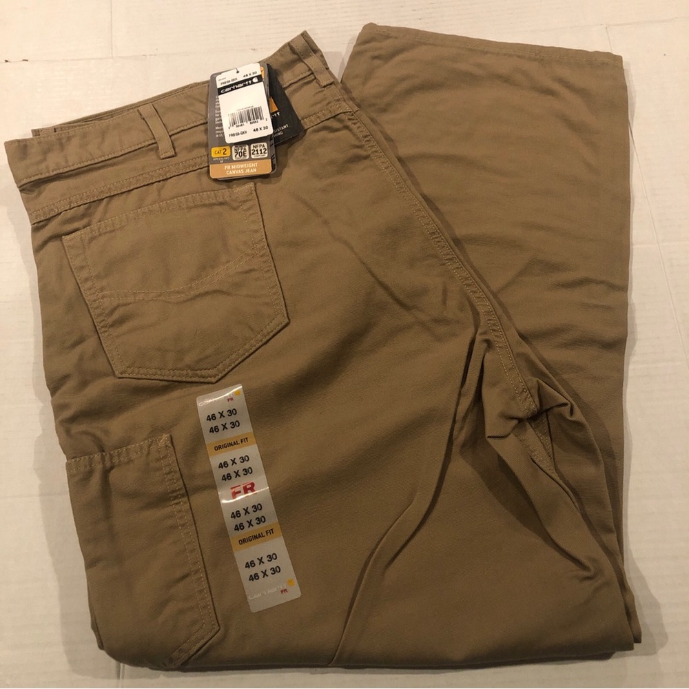 Carhartt Men 46X30 Flame Resistant Midweight Canvas Jean Original Fit FRB159-GKH